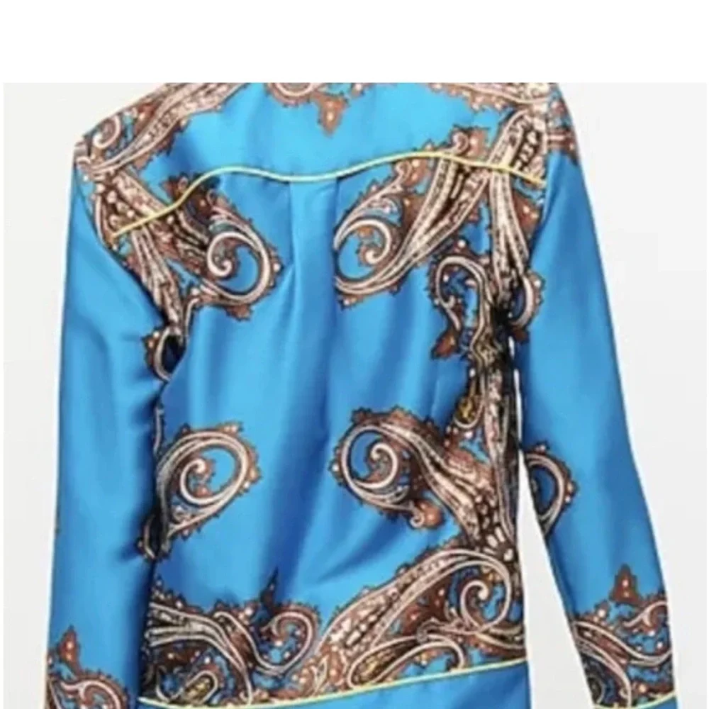 J. Crew Blue Paisley Top